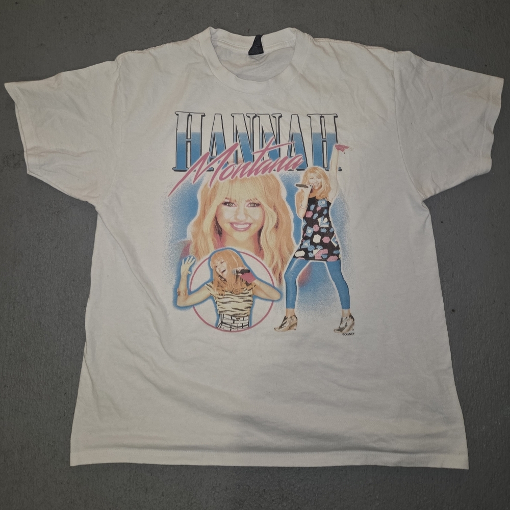 Hannah Montana / Miley Cyrus Y2K Pop Culture Nostalgia Girls Large T-Shirt